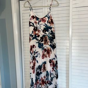 Floral pleated midi dress